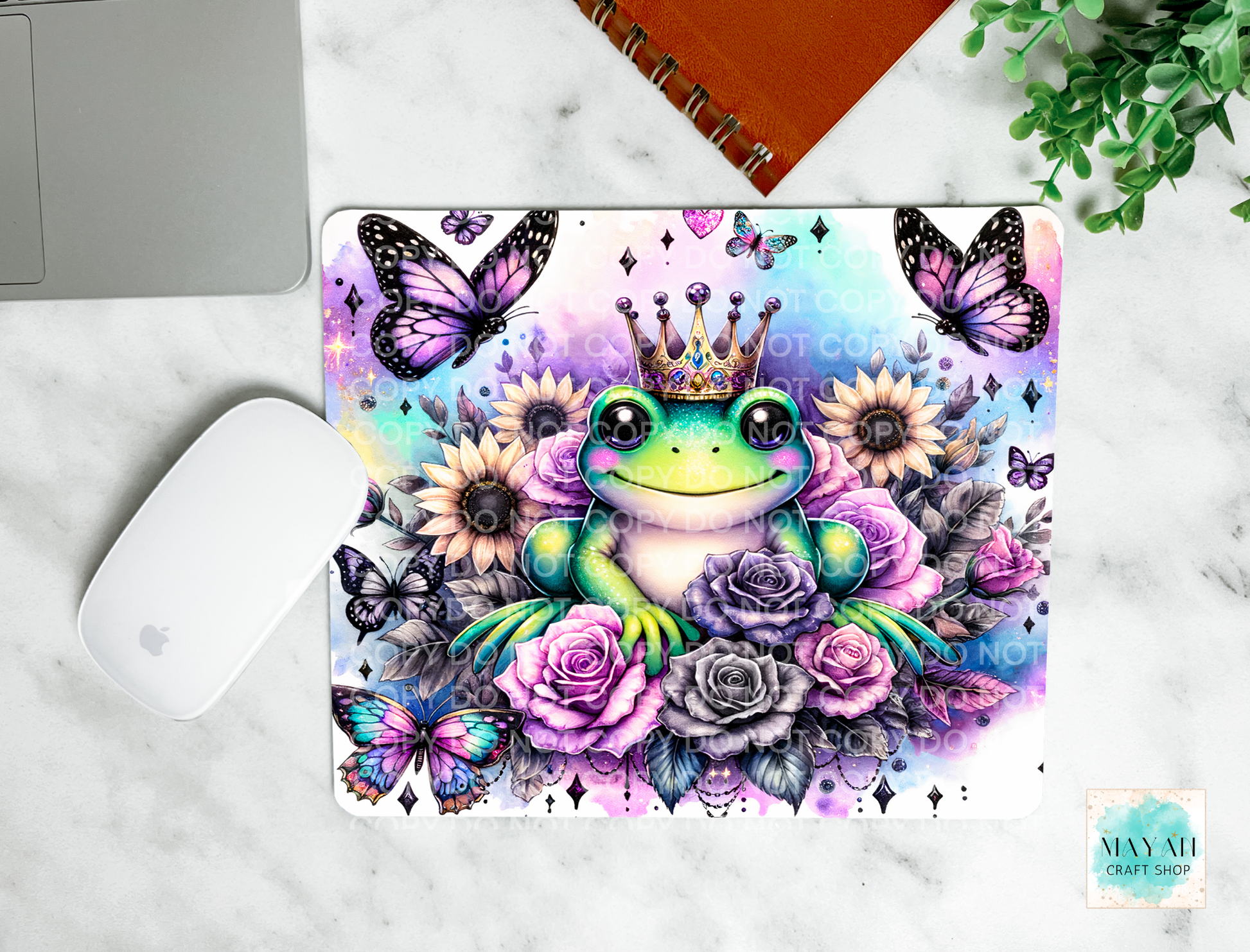 Princess frog mouse pad.