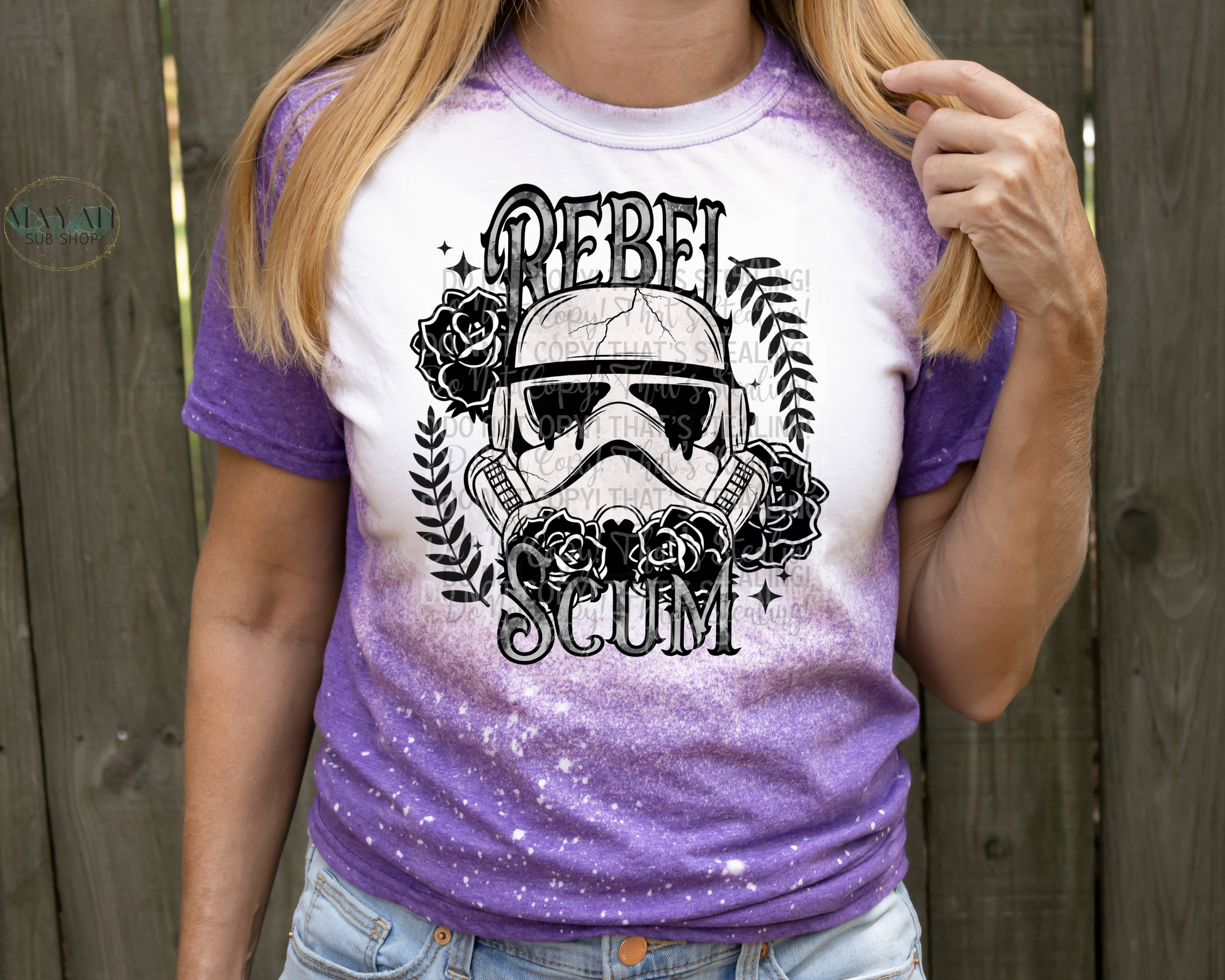 Rebel Scum Bleached Tee - Mayan Sub Shop