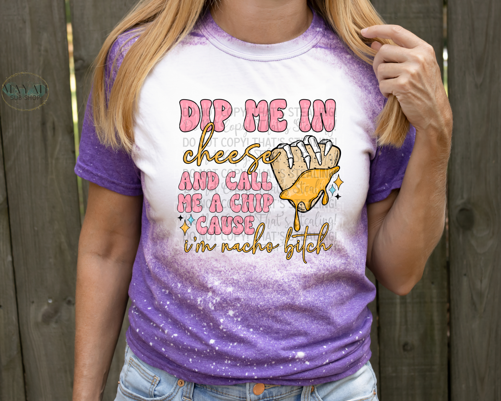 Dip Me In Cheese Bleached Tee - Mayan Sub Shop