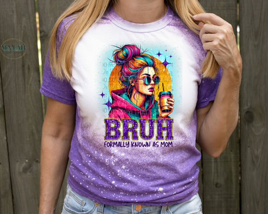 Bruh bleached tee. -Mayan Sub Shop