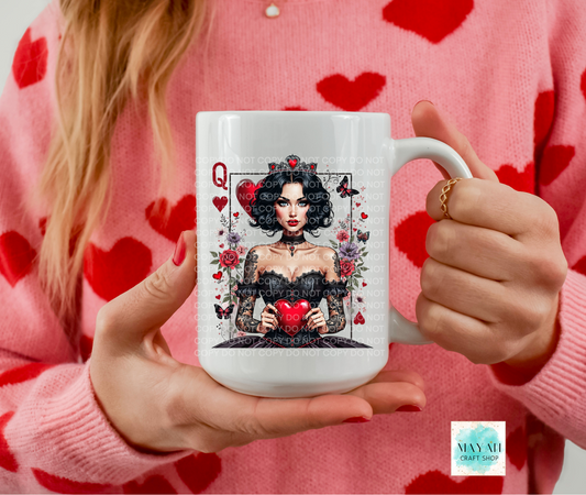 Queen of hearts coffee mug. -Mayan Craft Shop