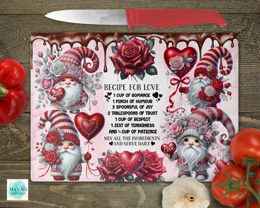 Recipe for love cutting board. -Mayan Craft Shop