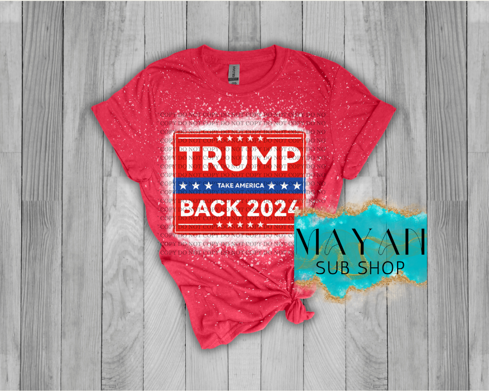 Trump 2024 Red Bleached Shirt - Mayan Sub Shop