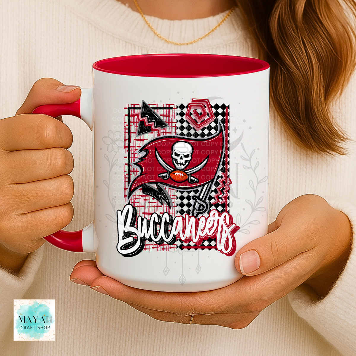 Tampa Bay football retro red retro coffee mug.
