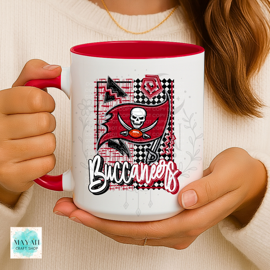 Tampa Bay football retro red retro coffee mug.