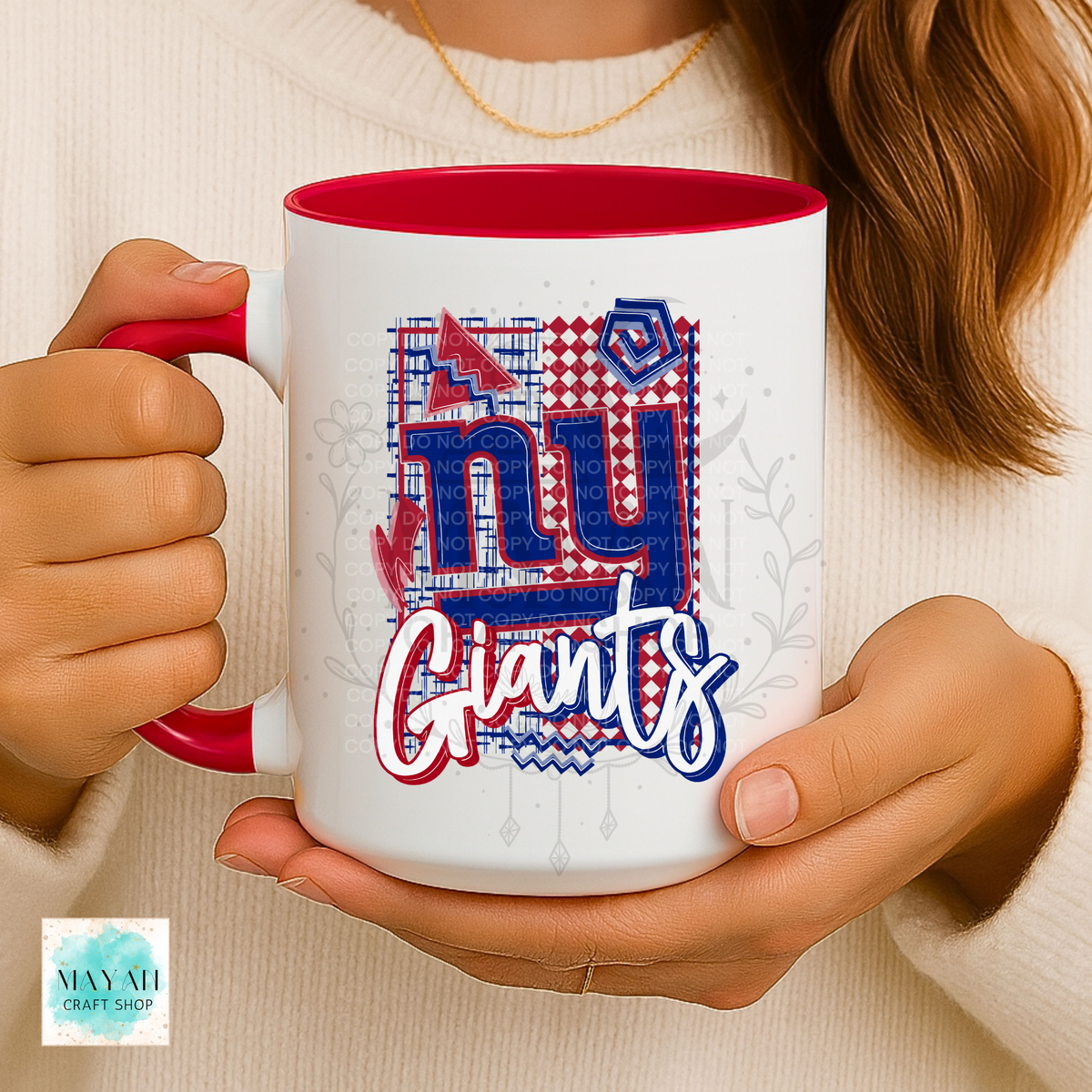 New York football retro red coffee mug.