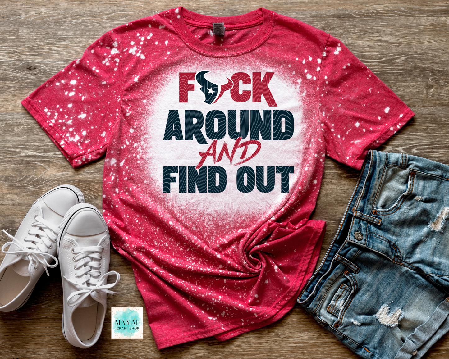 Houston Football FAFO Bleached Shirt