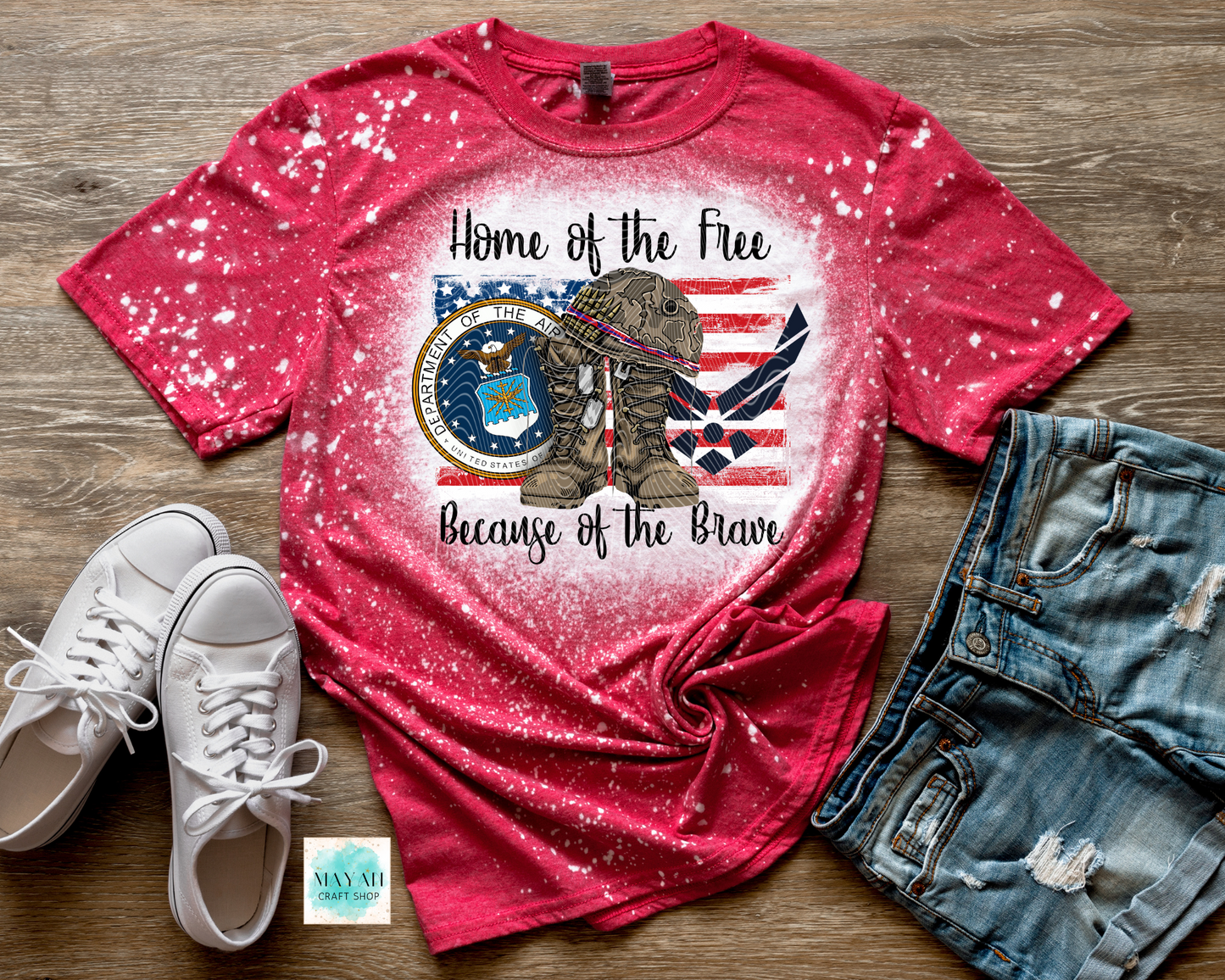 Home of the Free Air Force Bleached Shirt