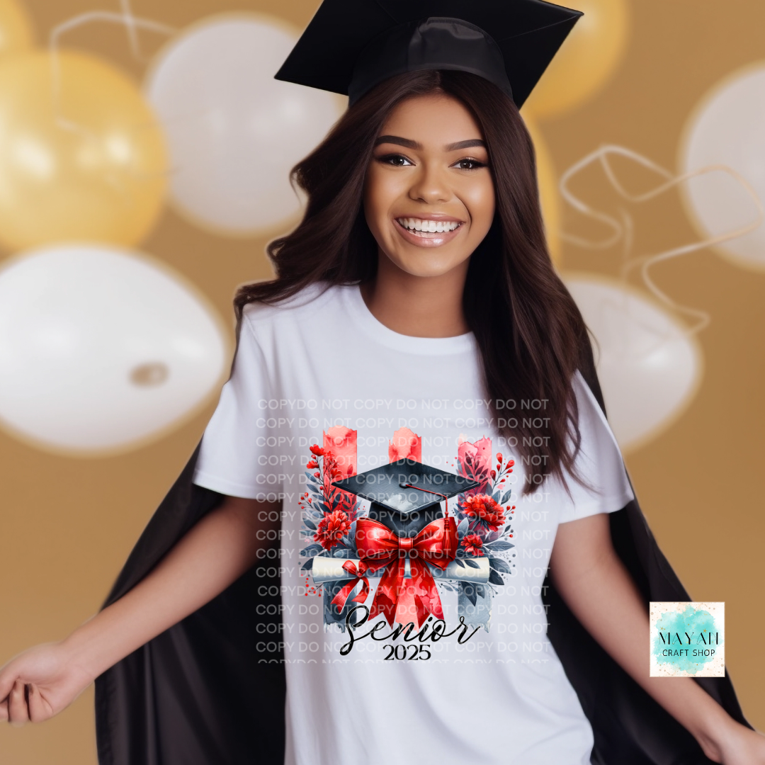 Red graduate 2025 shirt. -Mayan Craft Shop