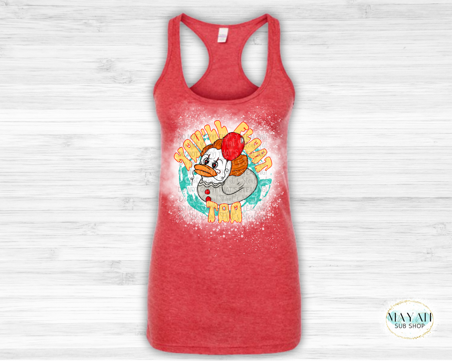 Duck float bleached tank top. -Mayan Sub Shop