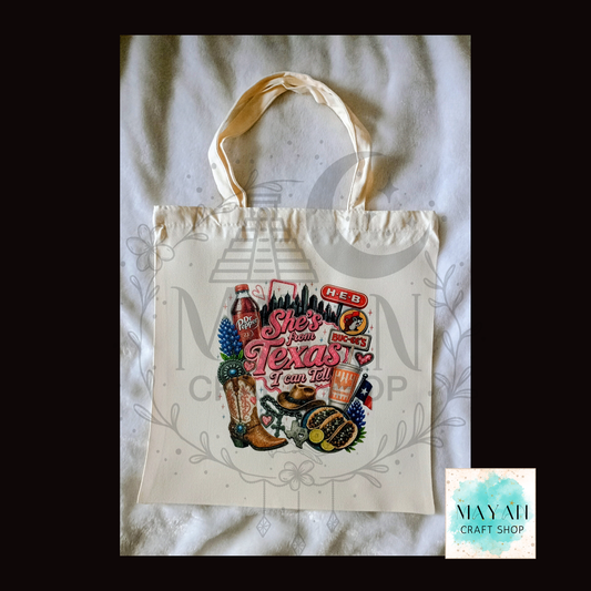 She's From Texas Tote Bag