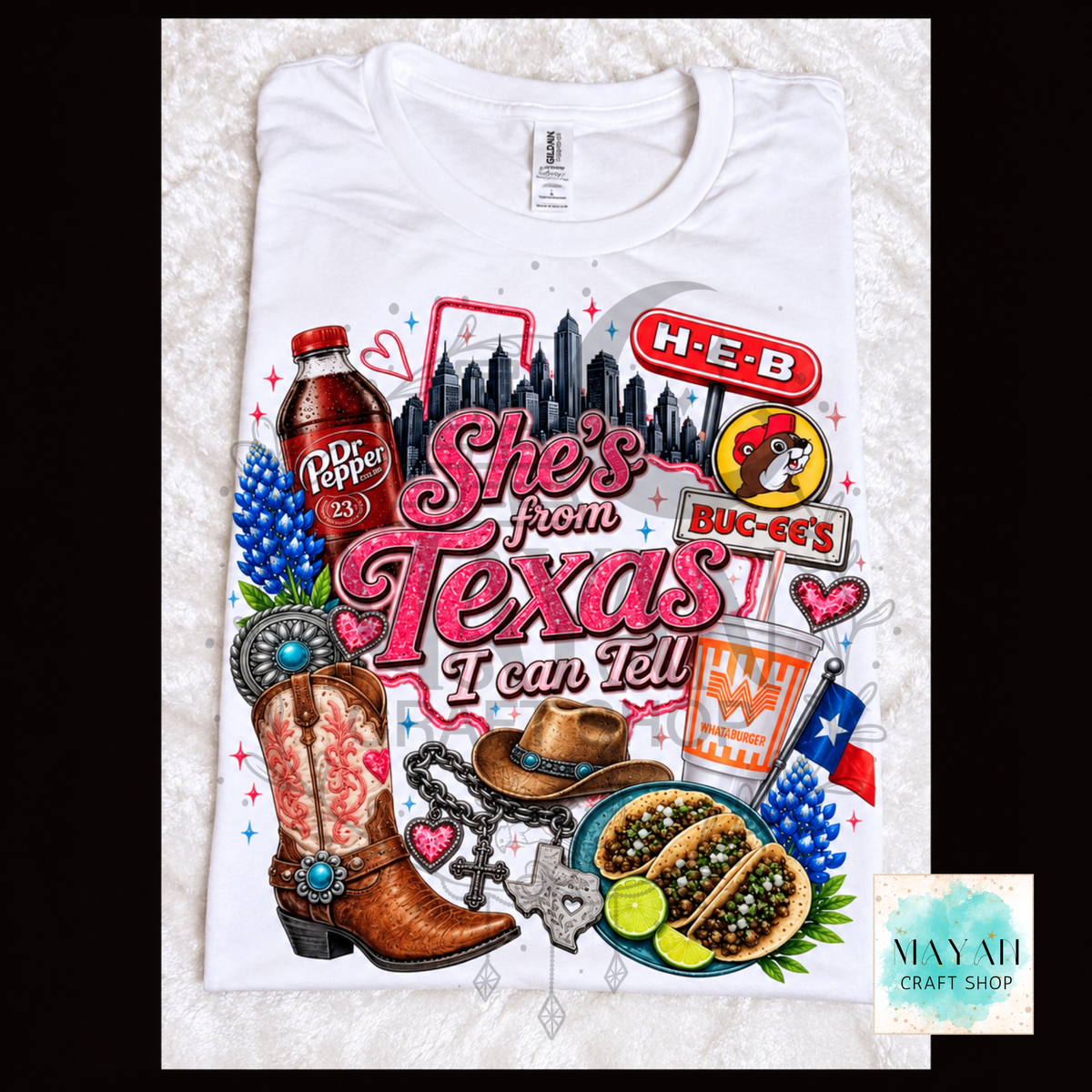 She's from Texas white shirt.
