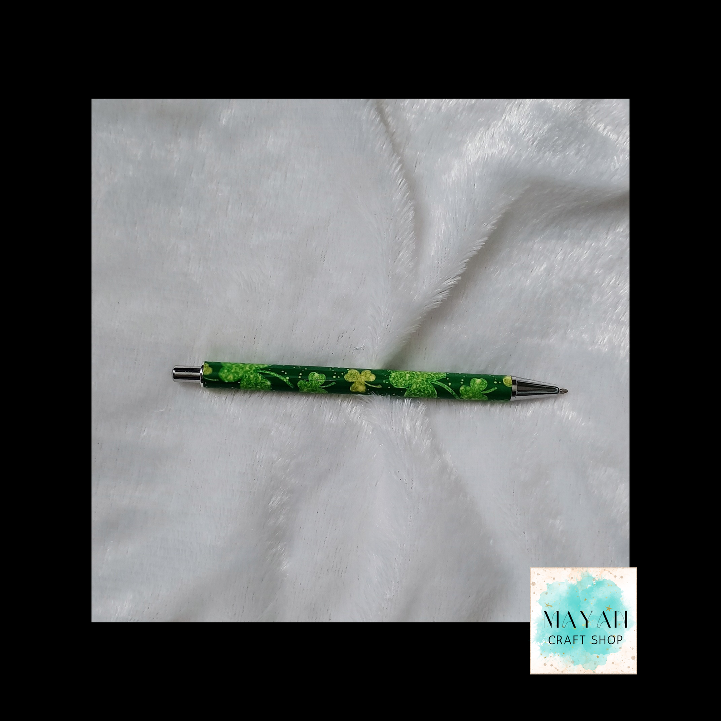 Glitter Shamrocks Pen - Mayan Craft Shop