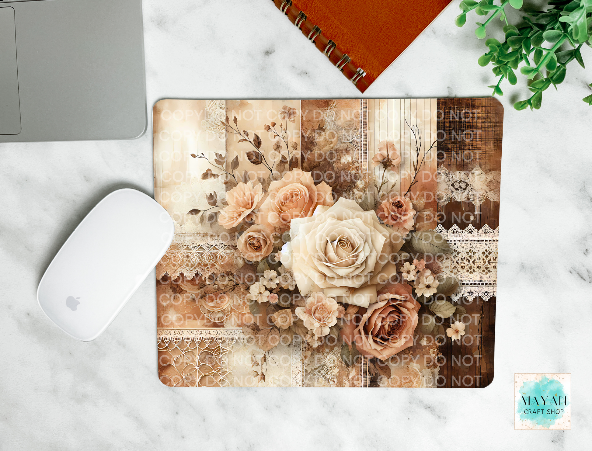 Roses lace mouse pad.