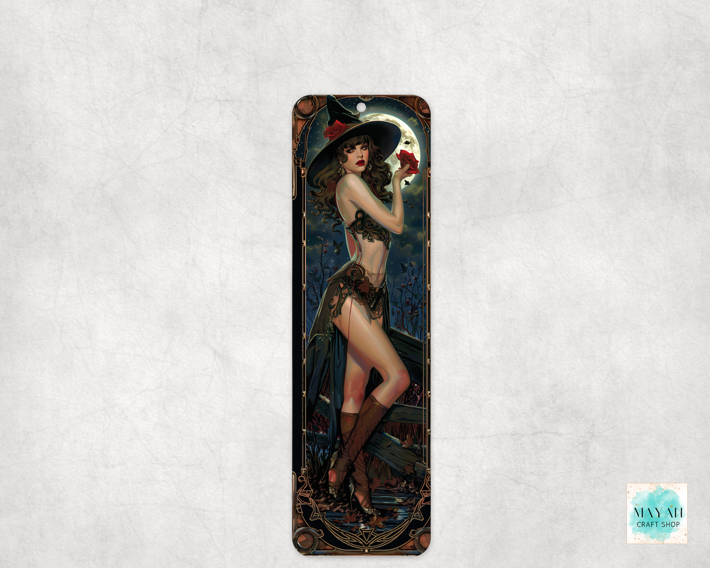 rose witch bookmark. -Mayan Craft Shop
