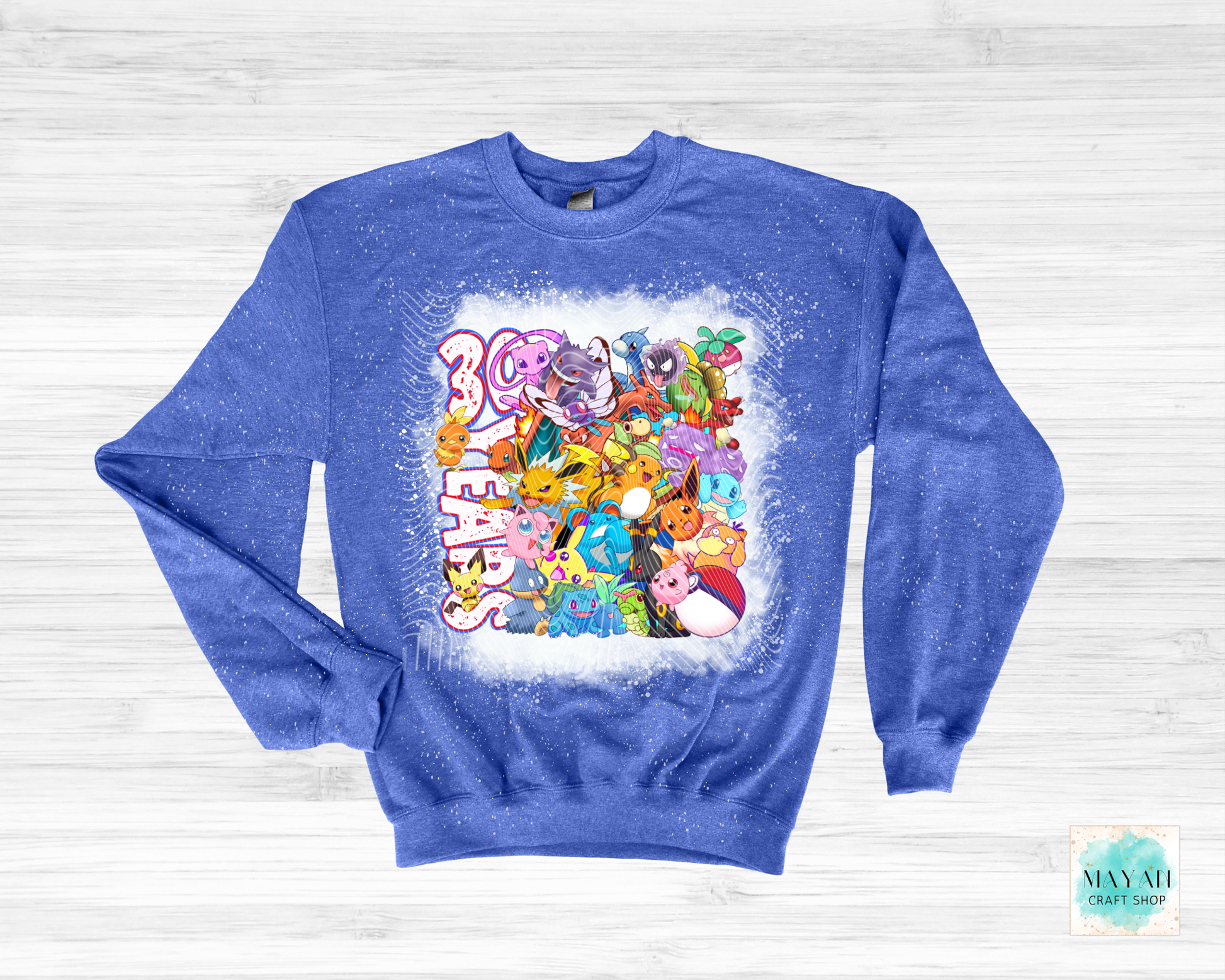 Poke Anniversary Bleached Sweatshirt - Mayan Craft Shop