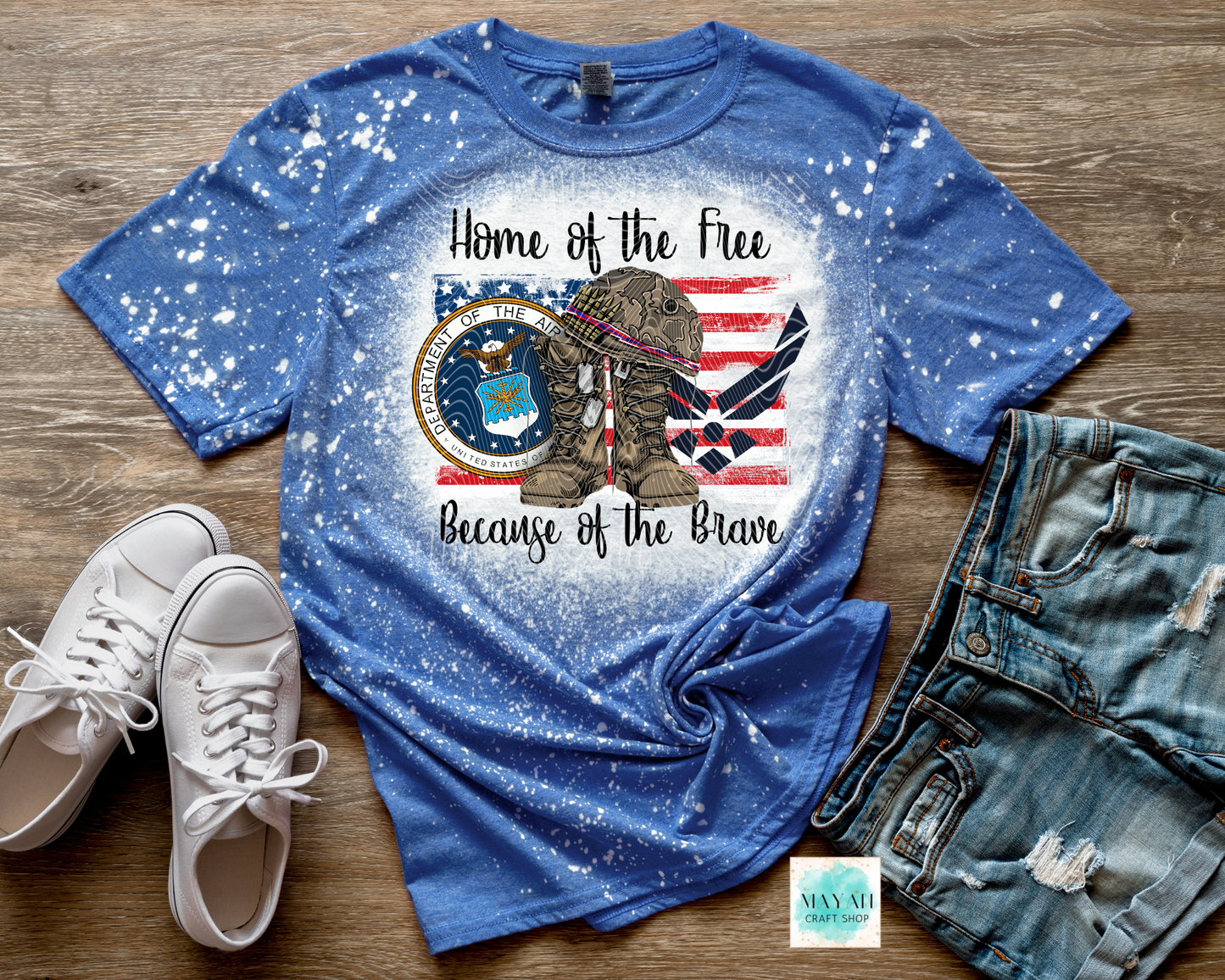 Home of the Free Air Force Bleached Shirt