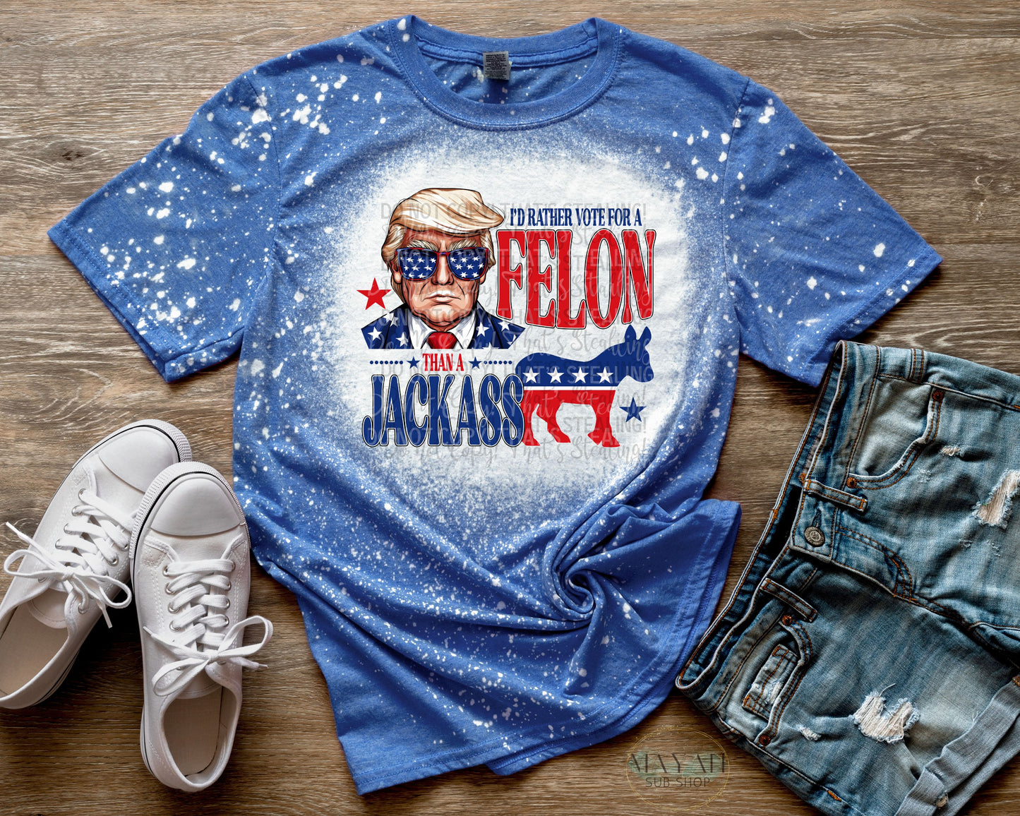 Vote For A Felon Bleached Tee