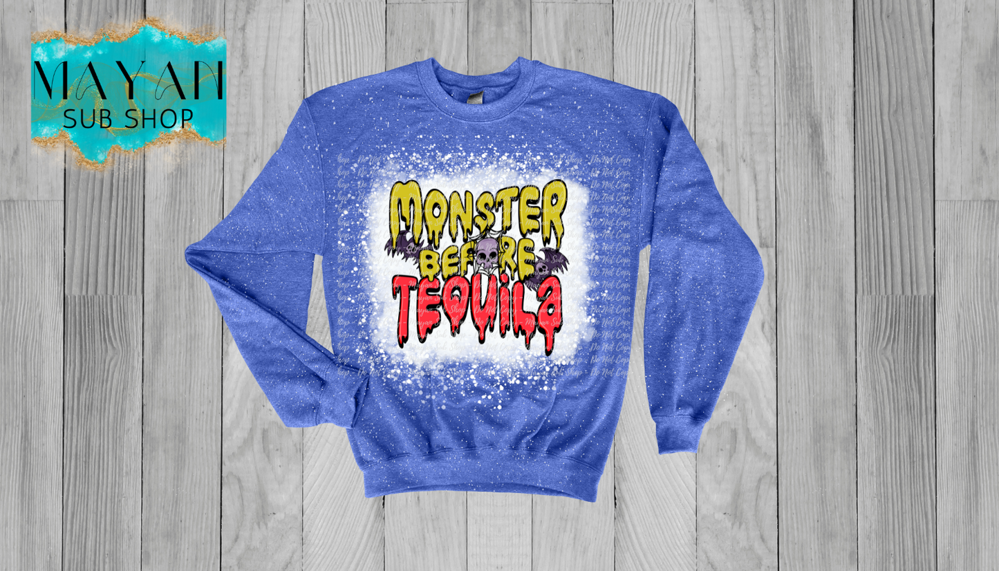 Monster Before Tequila Bleached Sweatshirt - Mayan Sub Shop