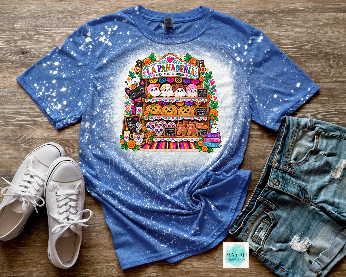 La panaderia heather royal blue bleached shirt.