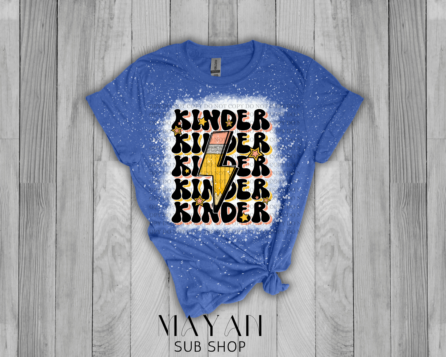 Kinder Teacher Retro Bleached Shirt - Mayan Sub Shop