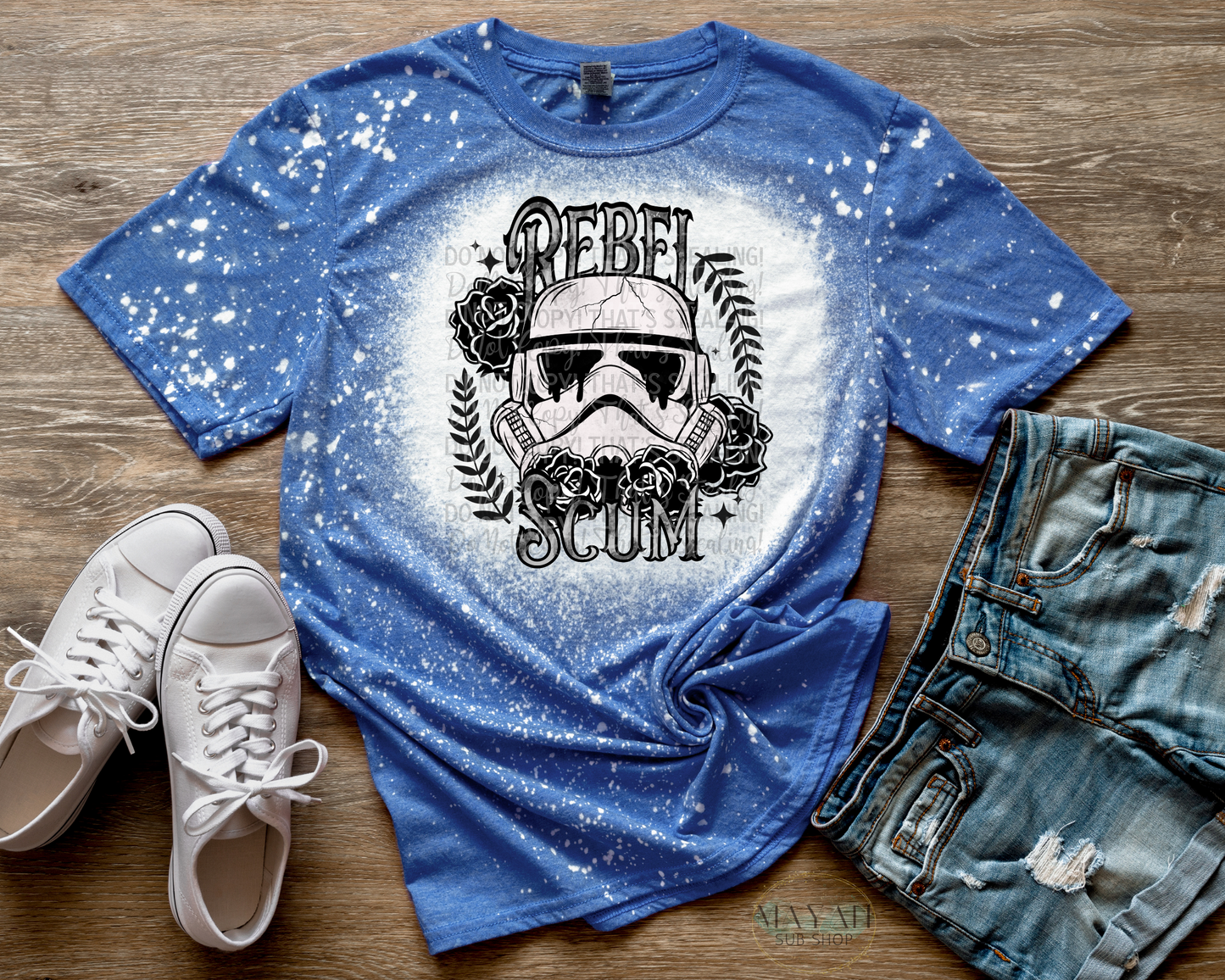 Rebel Scum Bleached Tee - Mayan Sub Shop