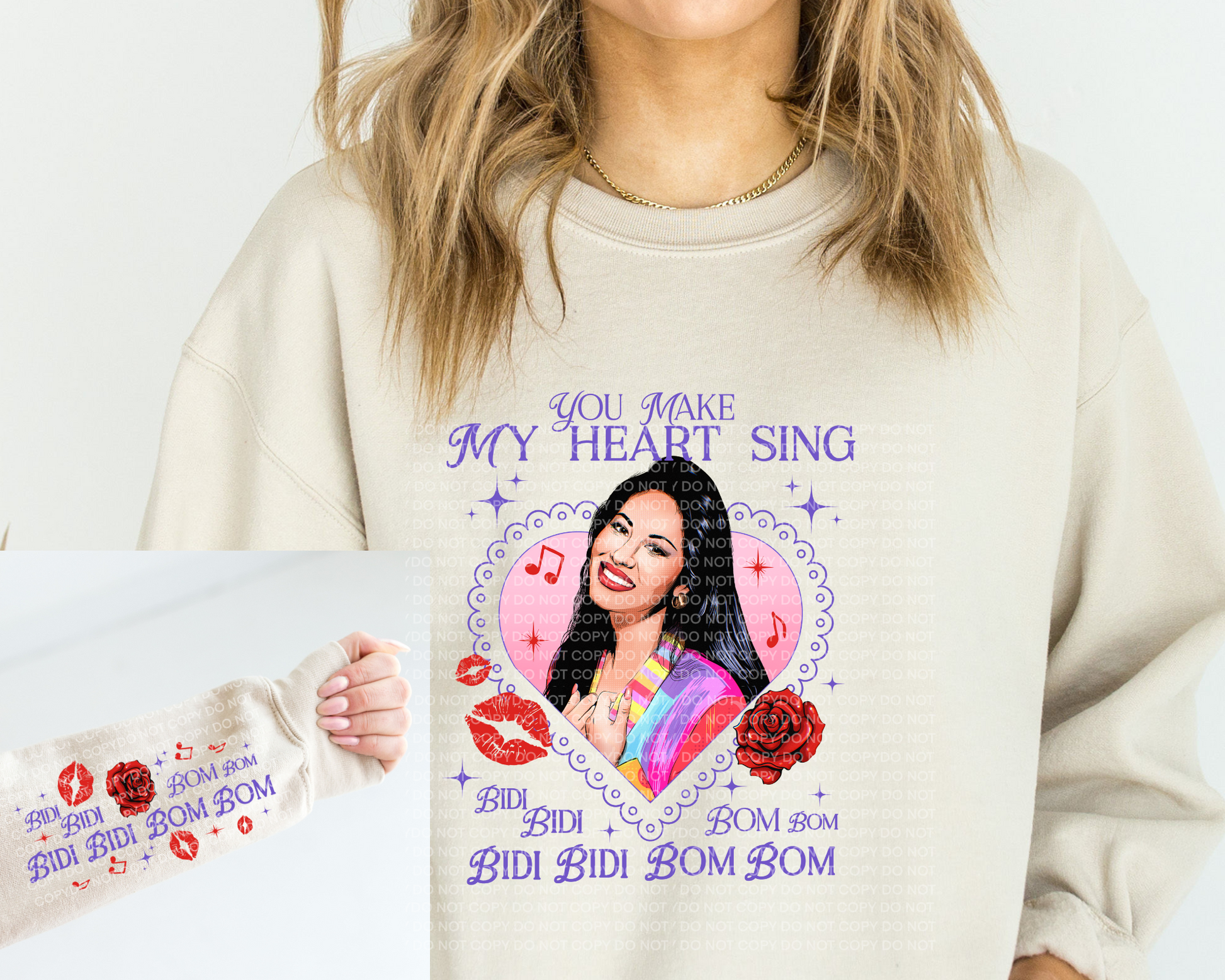 Make my heart sing sand sweatshirt. -Mayan Craft Shop