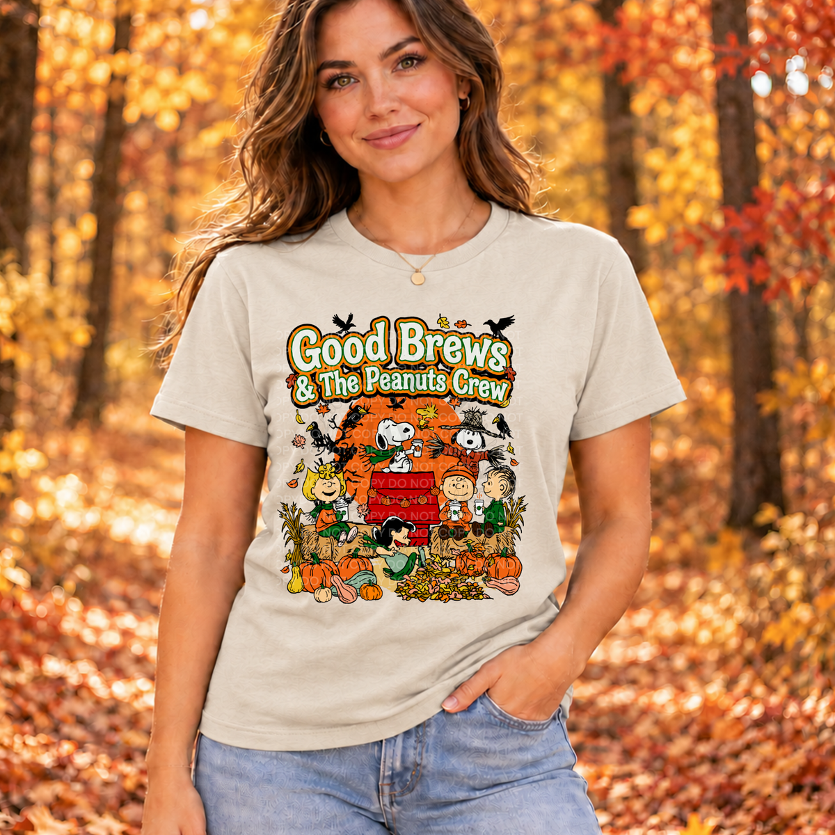 Good Brews Fall Shirt | Non-Bleached Autumn Graphic Tee | Mayan Craft Shop