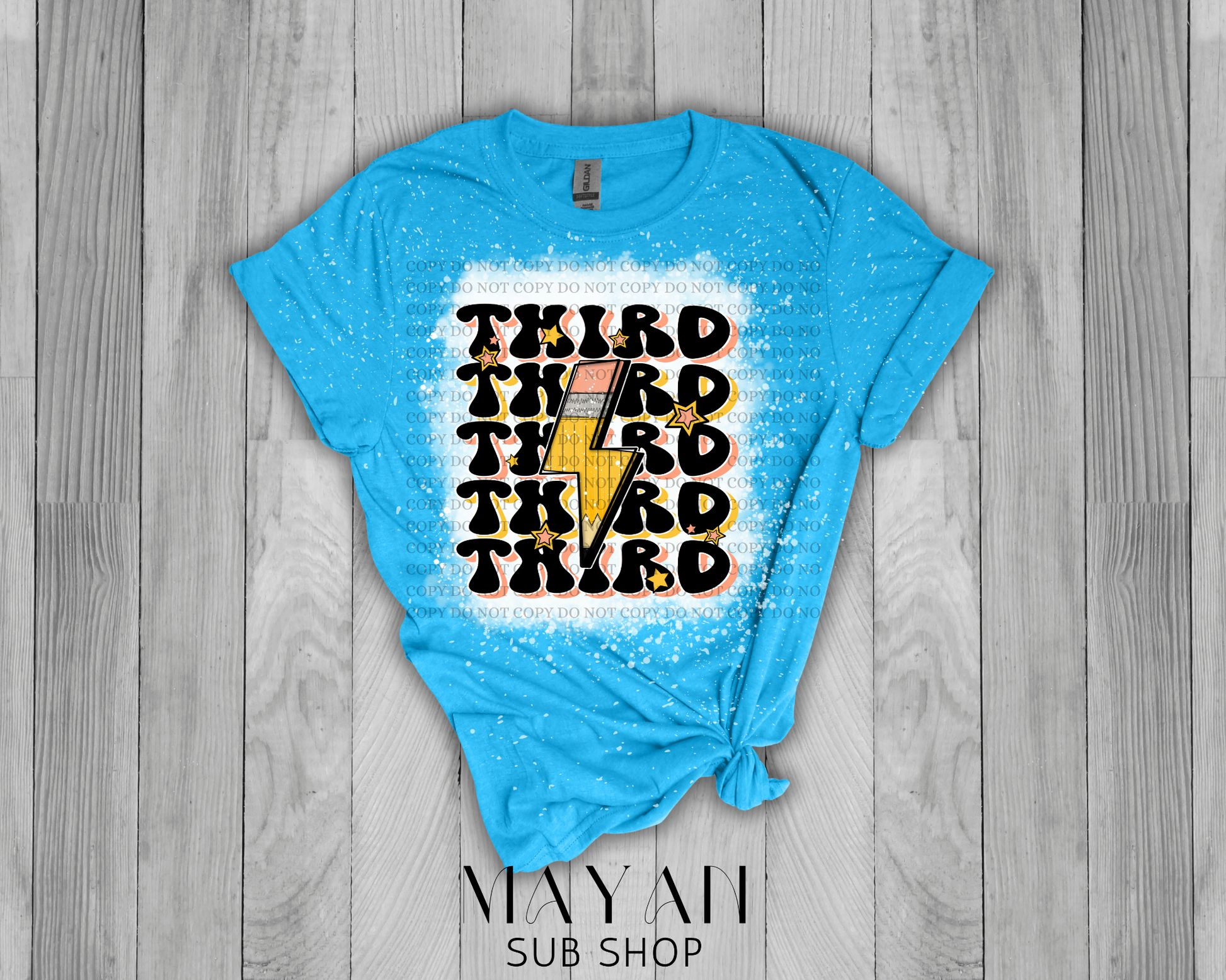 Third Grade Teacher Retro Bleached Shirt - Mayan Sub Shop