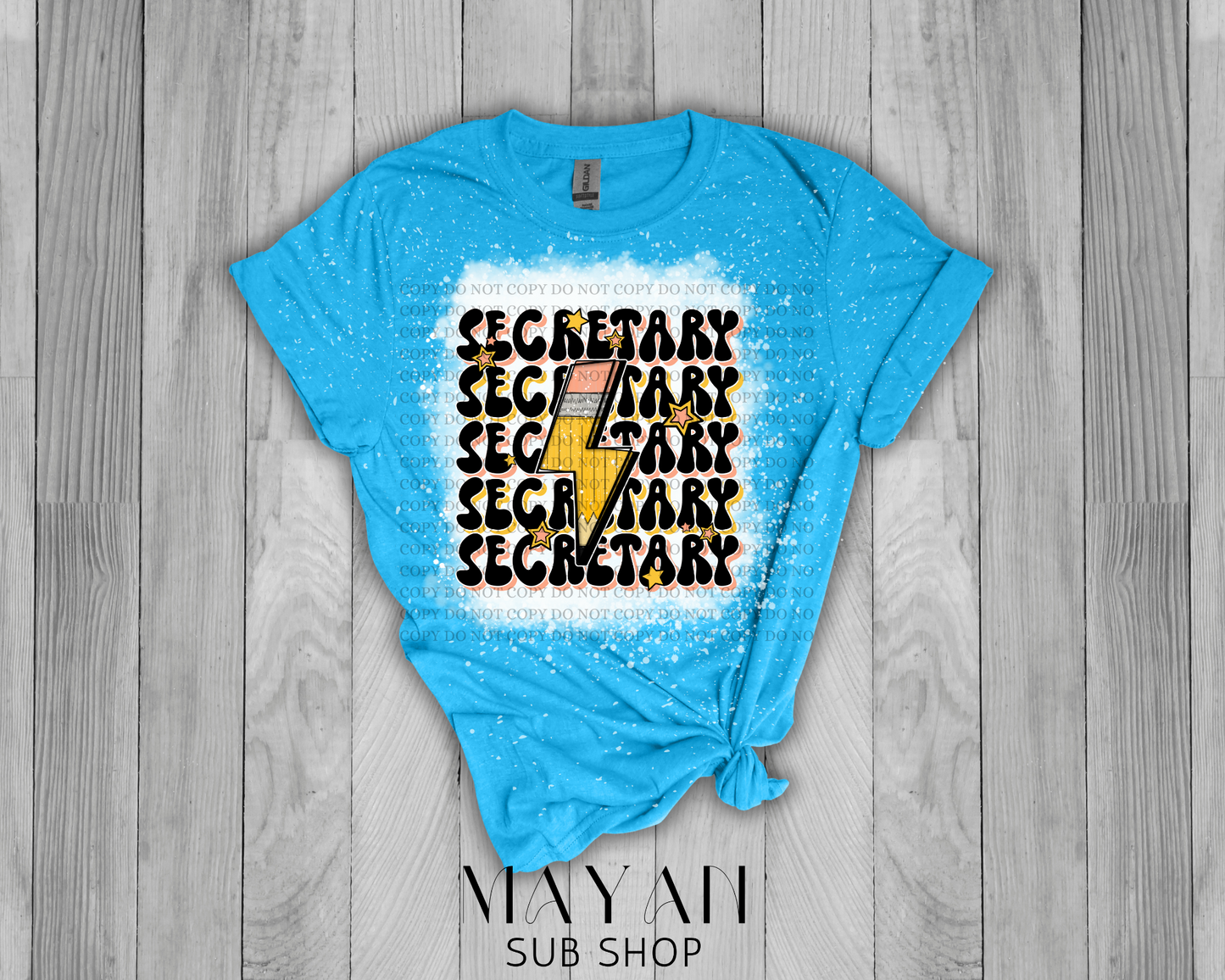 Secretary Retro Bleached Shirt - Mayan Sub Shop