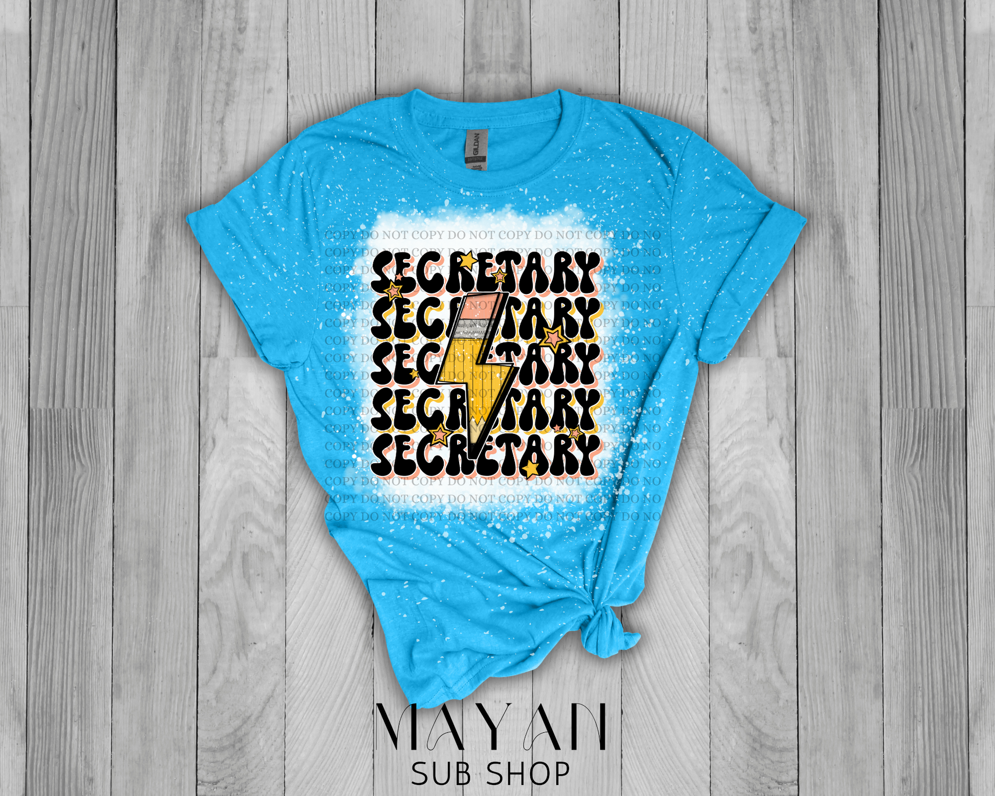 Secretary Retro Bleached Shirt - Mayan Sub Shop