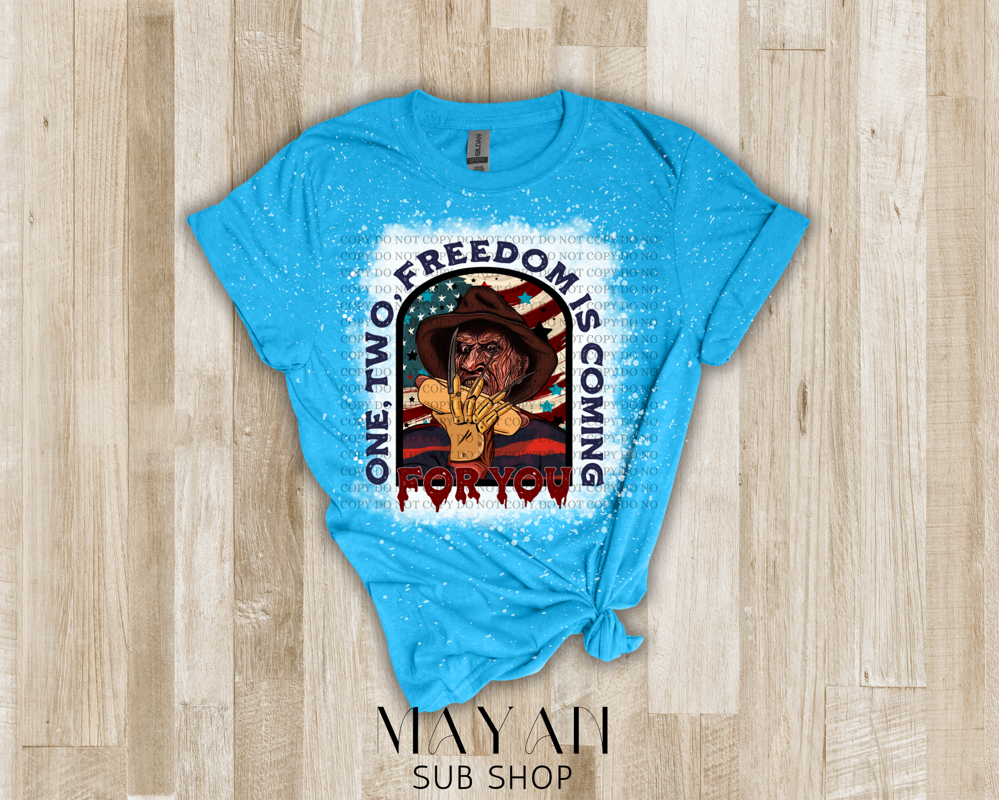 Freedom is coming bleached shirt - Mayan Sub Shop