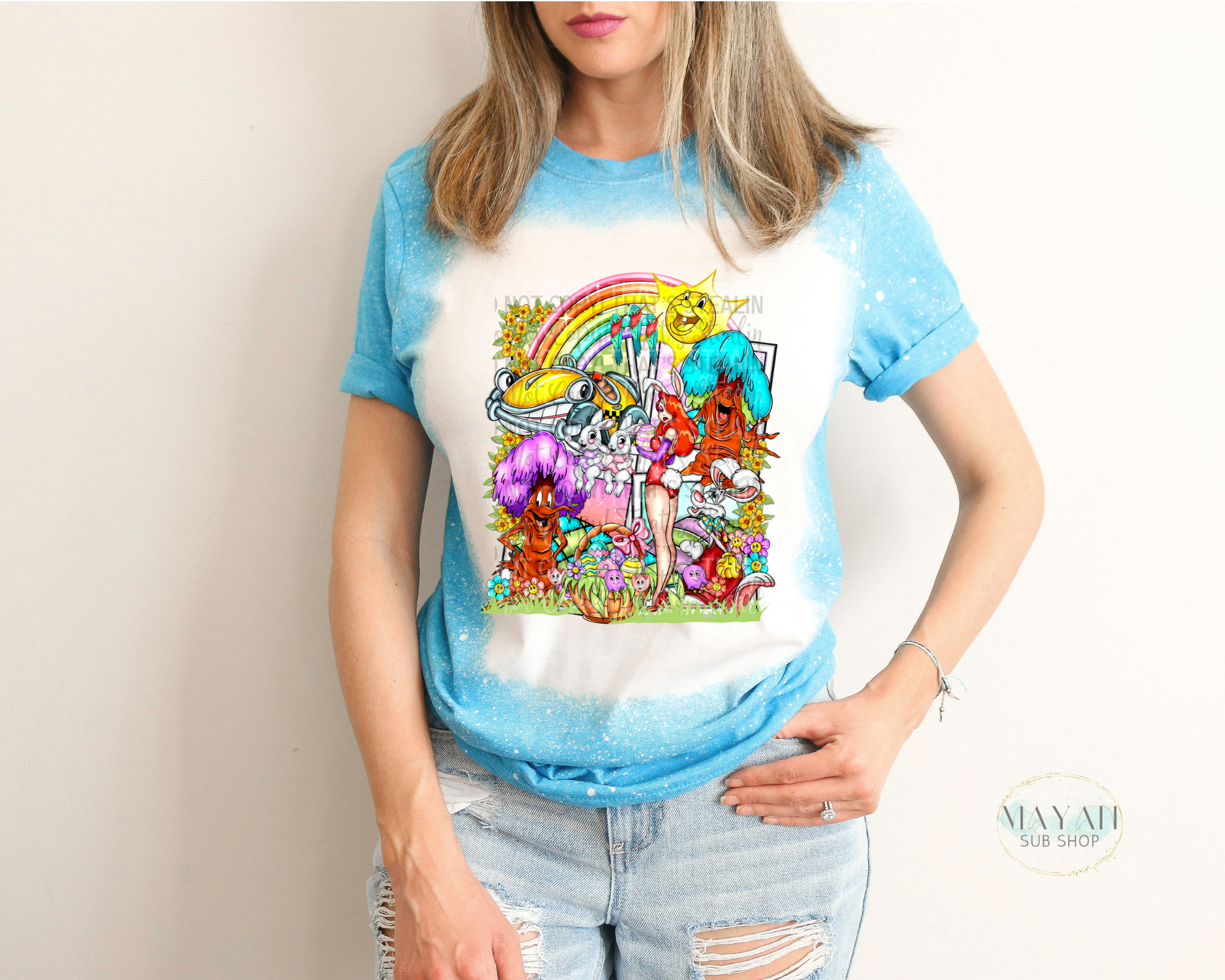 Easter Toon Bleached Tee - Mayan Sub Shop