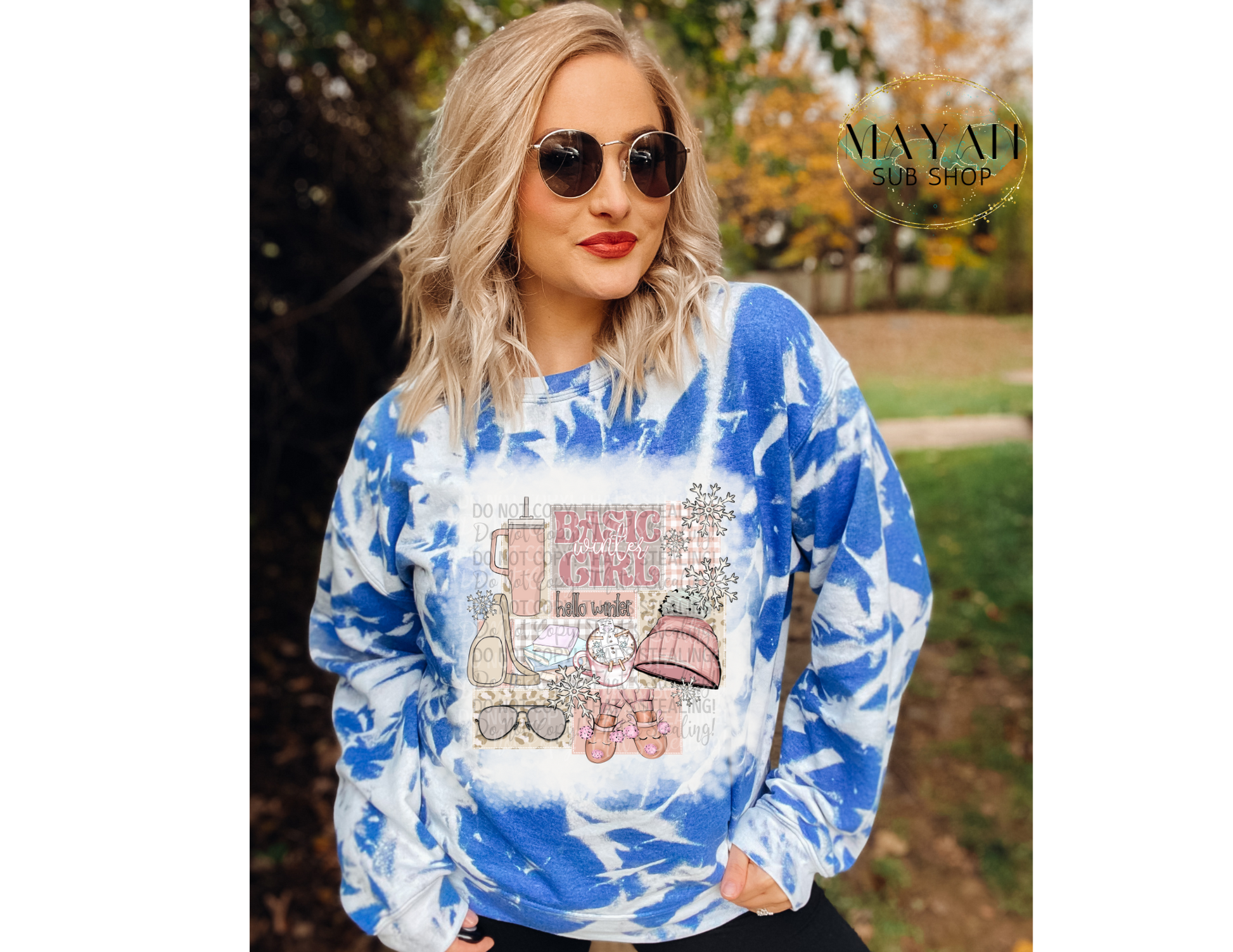 Basic Winter Girl Bleached Sweatshirt - Mayan Sub Shop