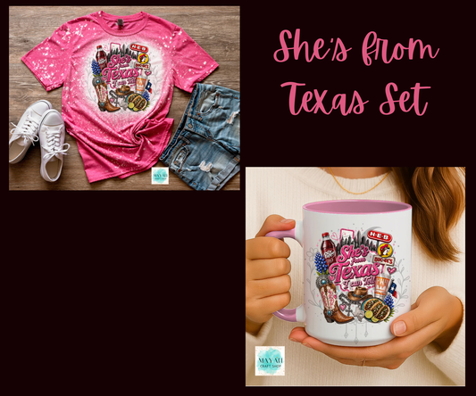 She's from Texas Shirt/Mug Set