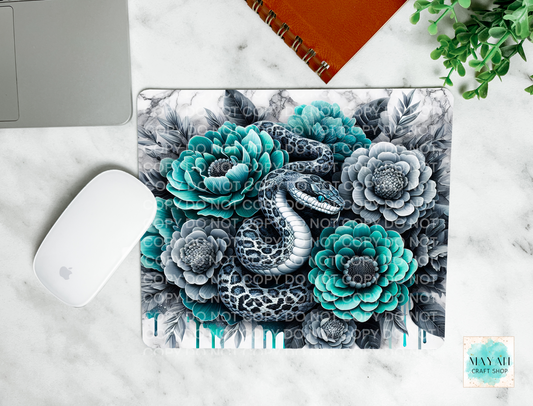 Snake floral mouse pad. -Mayan Craft Shop