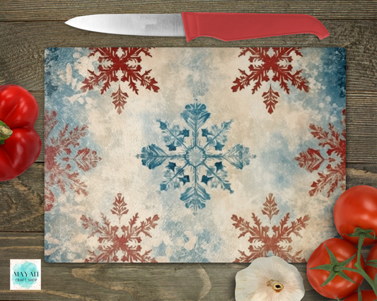 Snowflakes cutting board. -Mayan Craft Shop