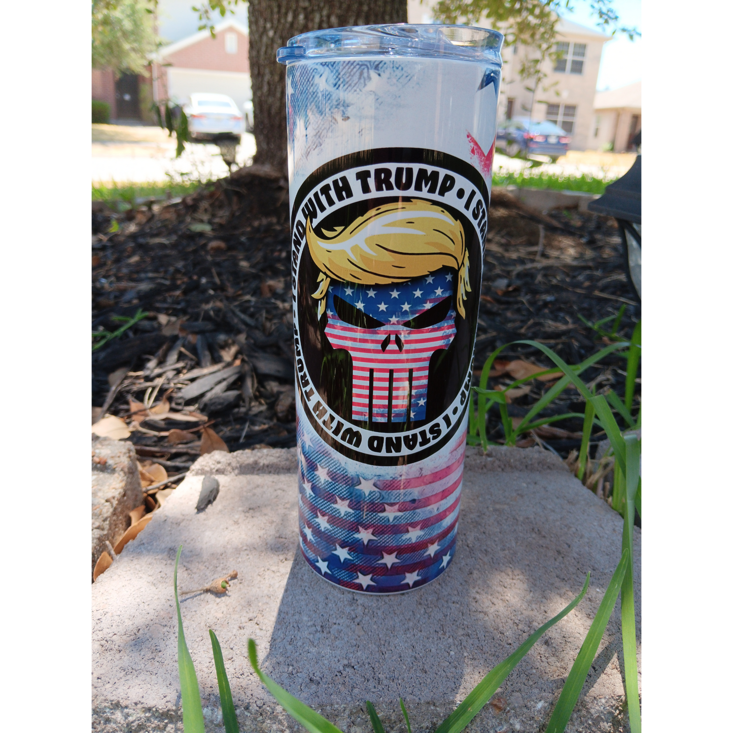 I stand with Trump 20 oz. Skinny Tumbler. -Mayan Sub Shop