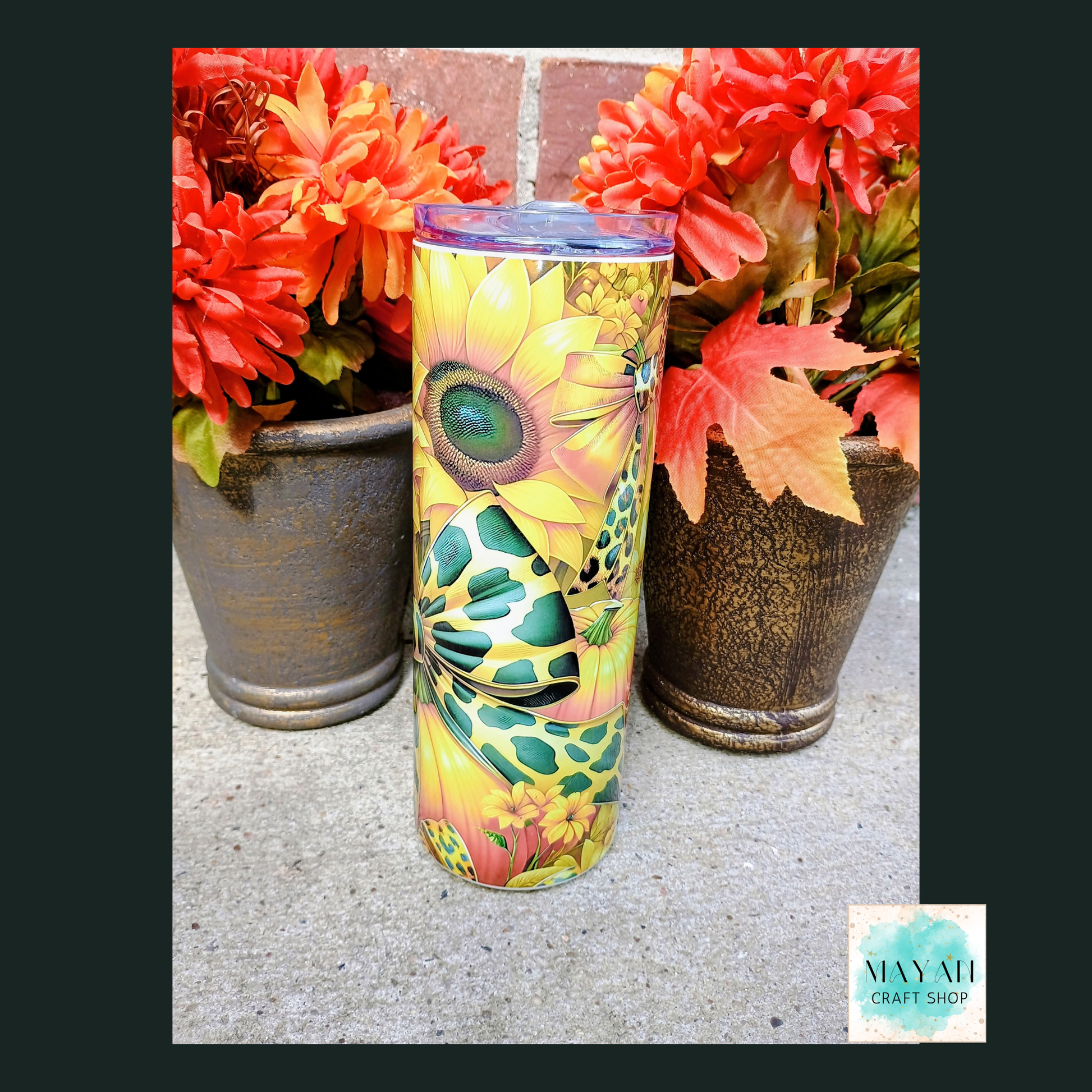 Sunflower Coquette Tumbler - Mayan Craft Shop