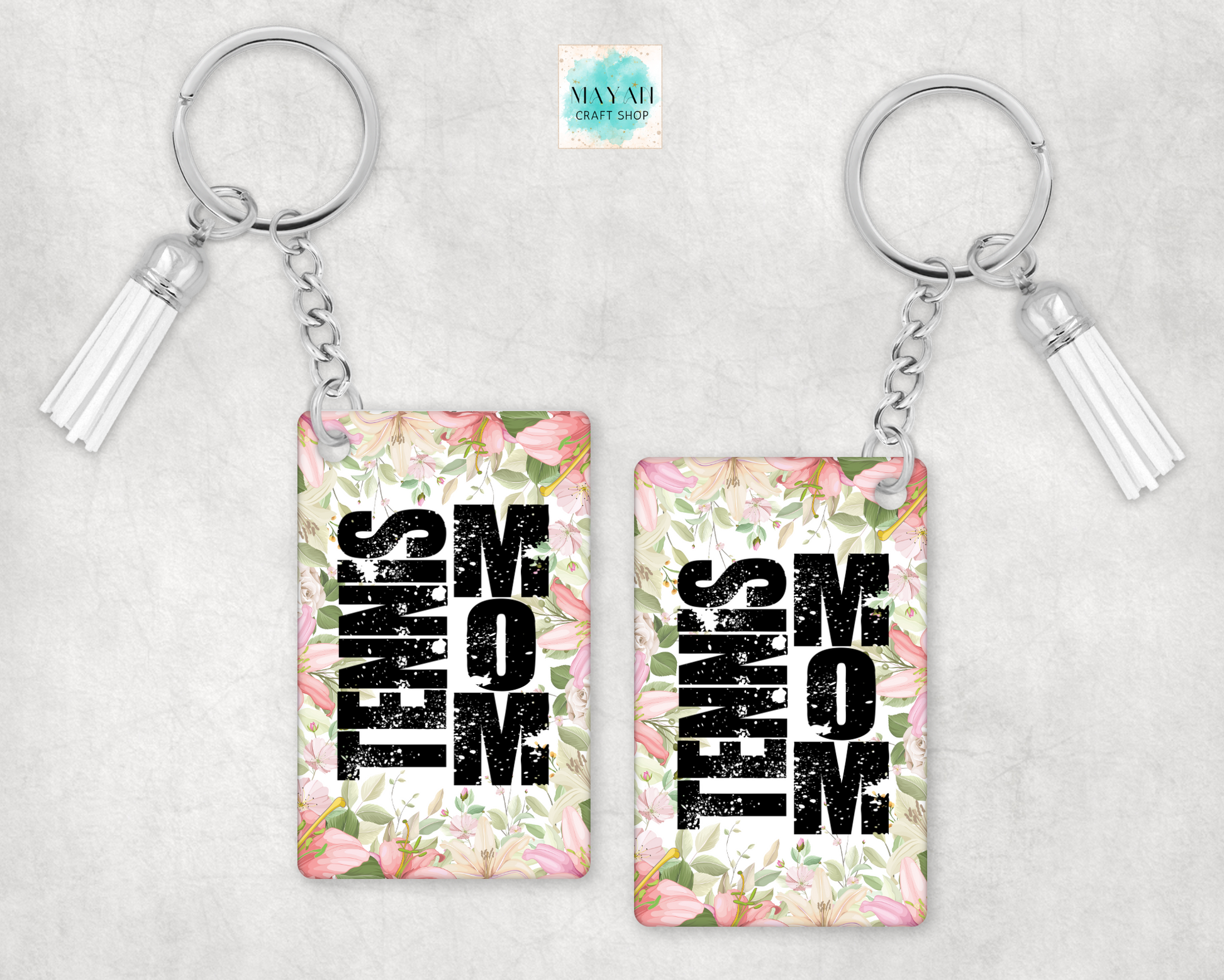 Tennis mom keychain. -Mayan Craft Shop