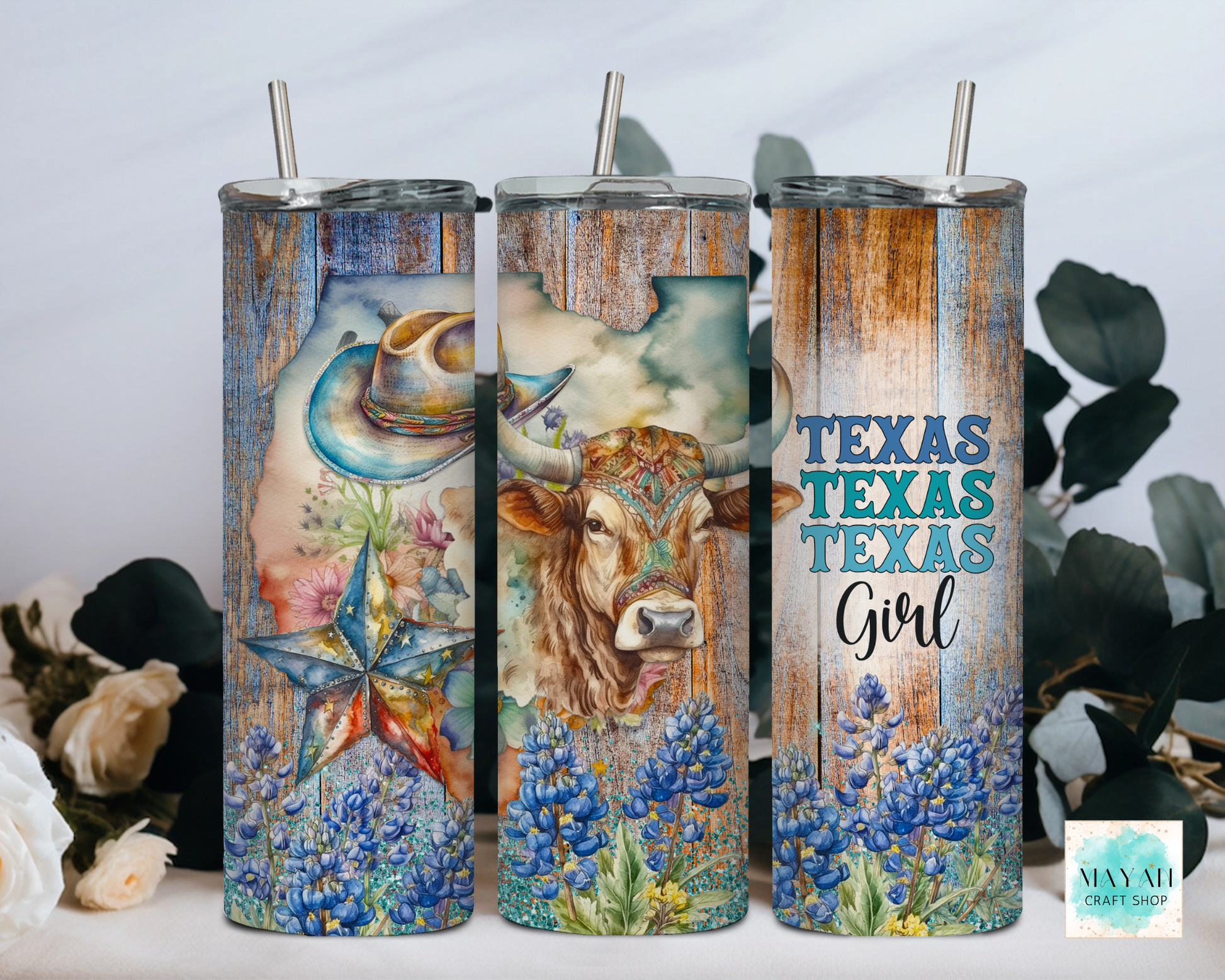 Texas girl tumbler. -Mayan Craft Shop