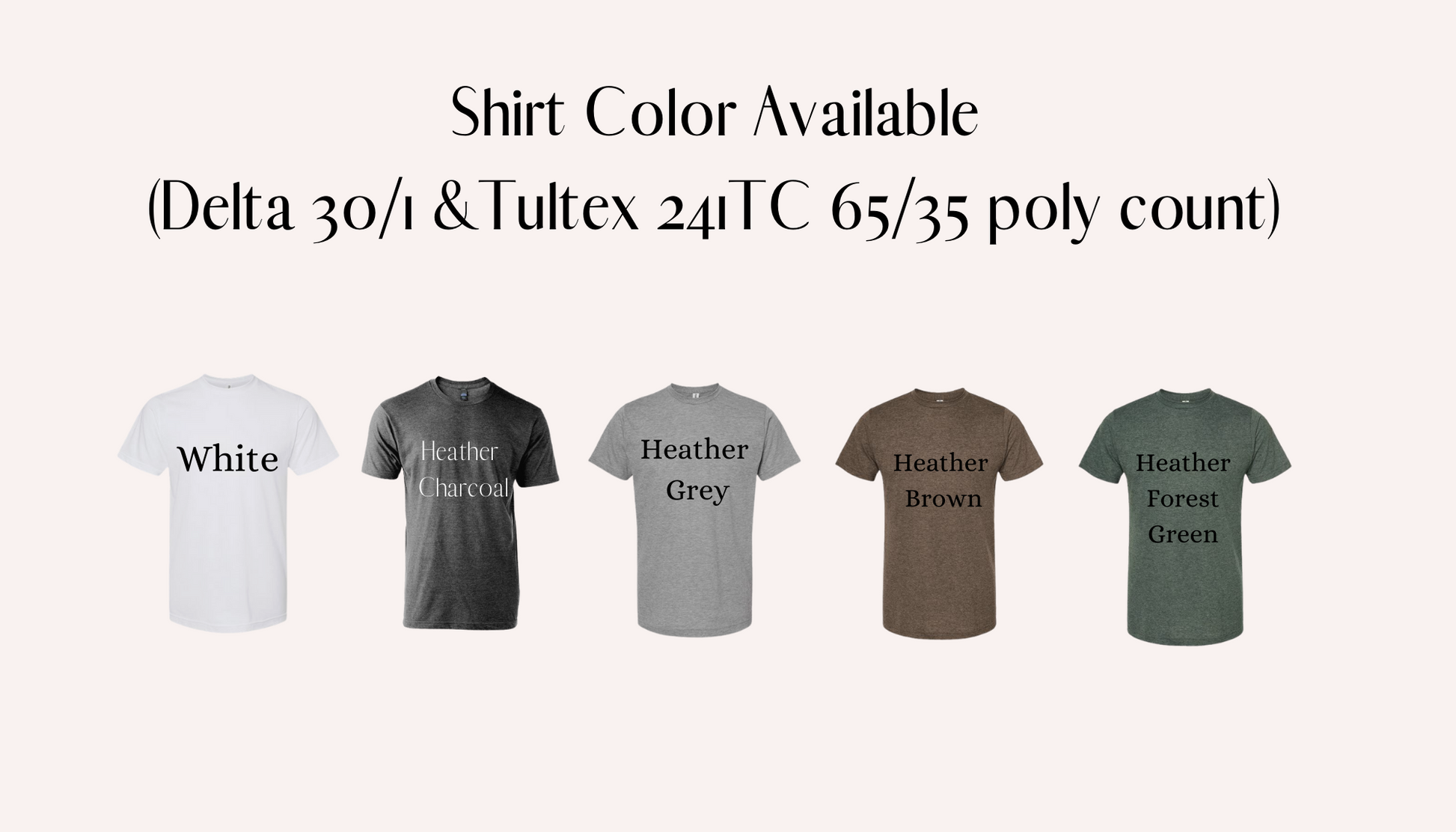 Shirt color chart - Mayan Sub Shop