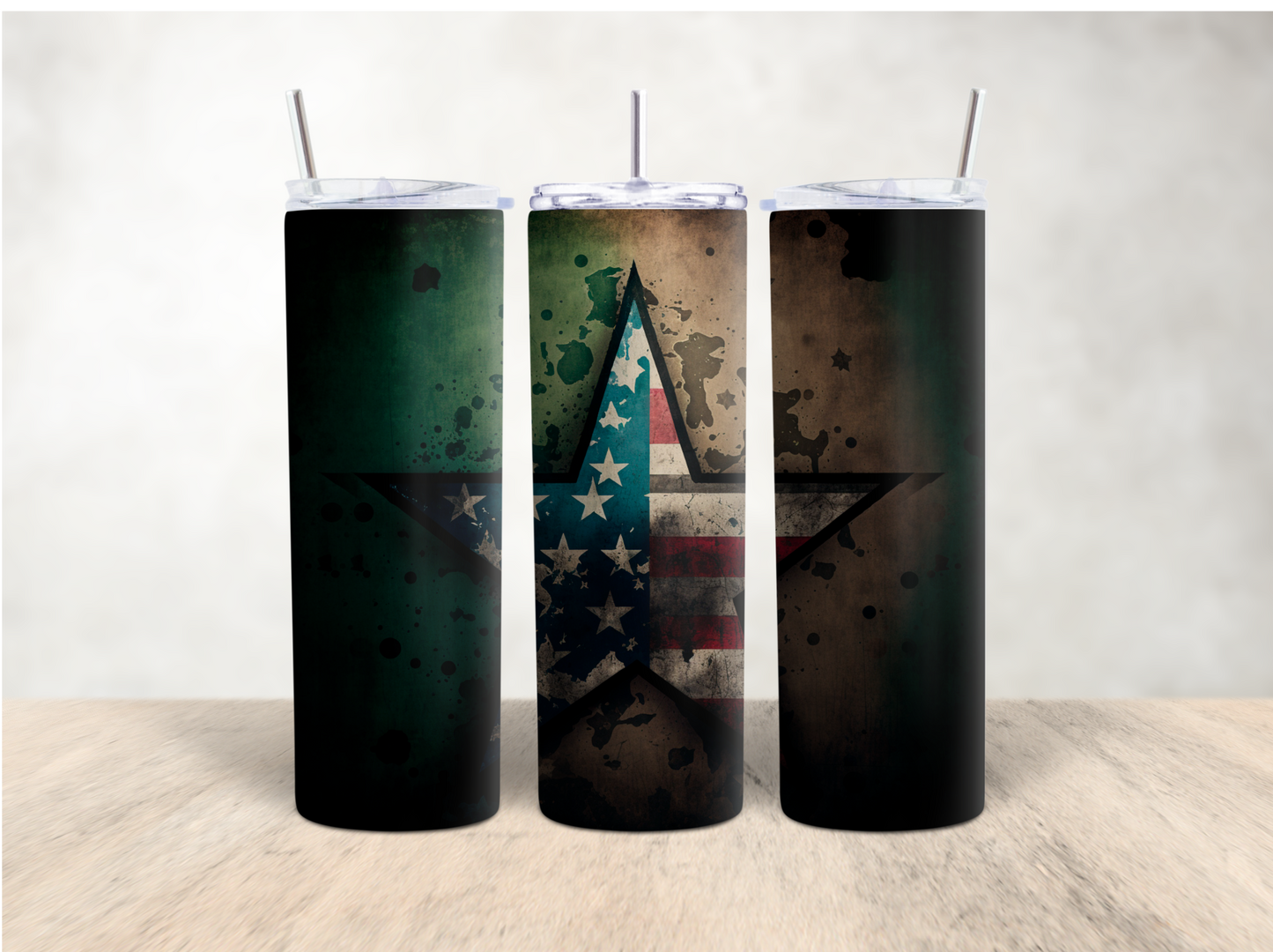 U.S. distressed star tumbler - Mayan Sub Shop