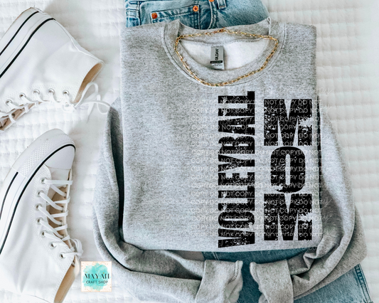 Volleyball mom heather grey sweatshirt. -Mayan Craft Shop