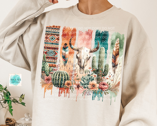 Western boho sand sweatshirt. -Mayan Craft Shop