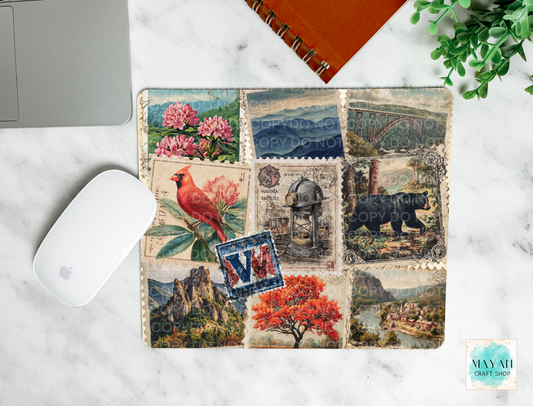 West Virginia stamps mouse pad.