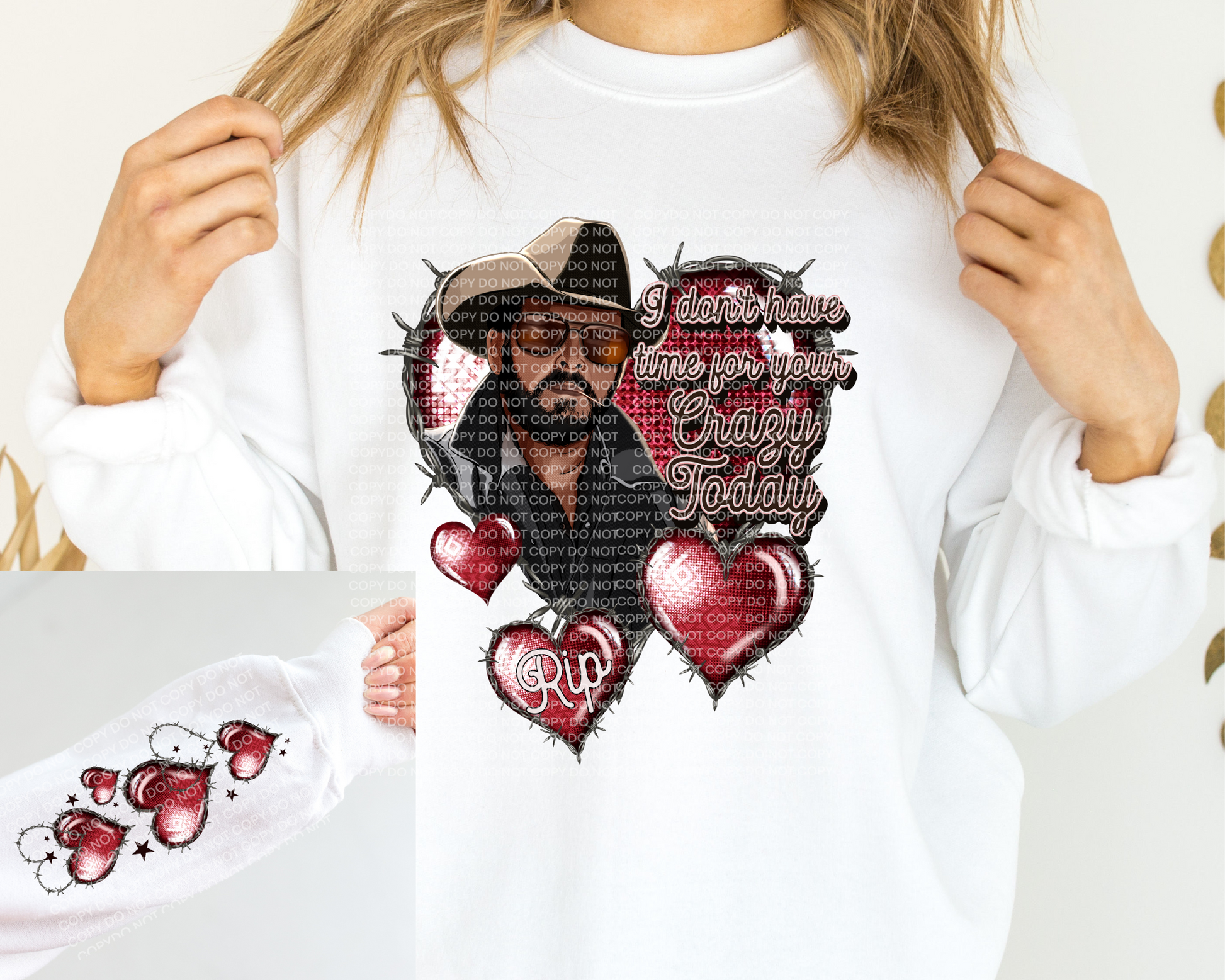 Crazy love white sweatshirt. -Mayan Craft Shop