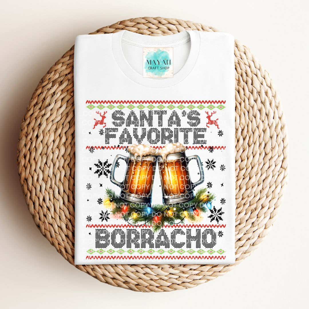 Santa's favorite borracho white shirt. -Mayan Craft Shop