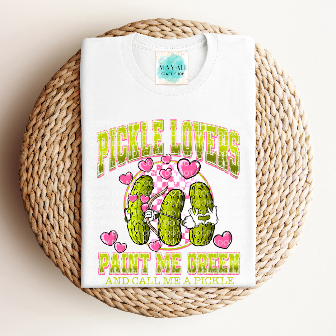 Pickle lovers white shirt. -Mayan Craft Shop