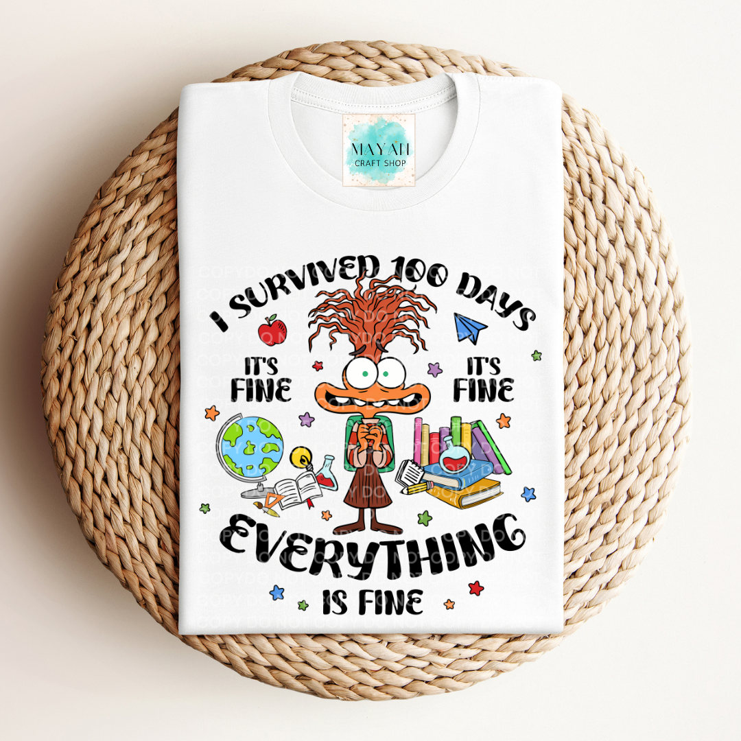 I survived 100 days white shirt. -Mayan Craft Shop